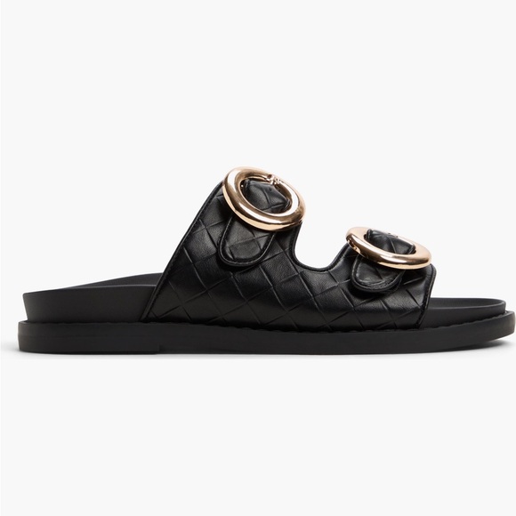 ALDO CALL IT SPRING BLACK SANDALS SIZE 7 NEW - Picture 3 of 4